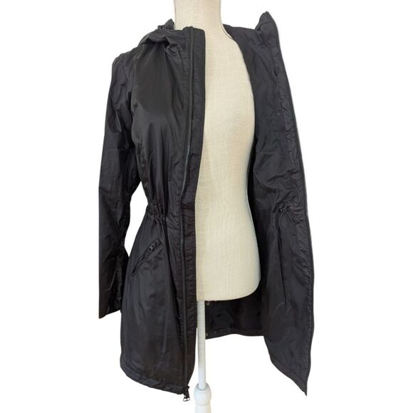 The North Face Women's S Black Windbreaker Mid Length Jacket Hooded Dual Zippers - Picture 5 of 10